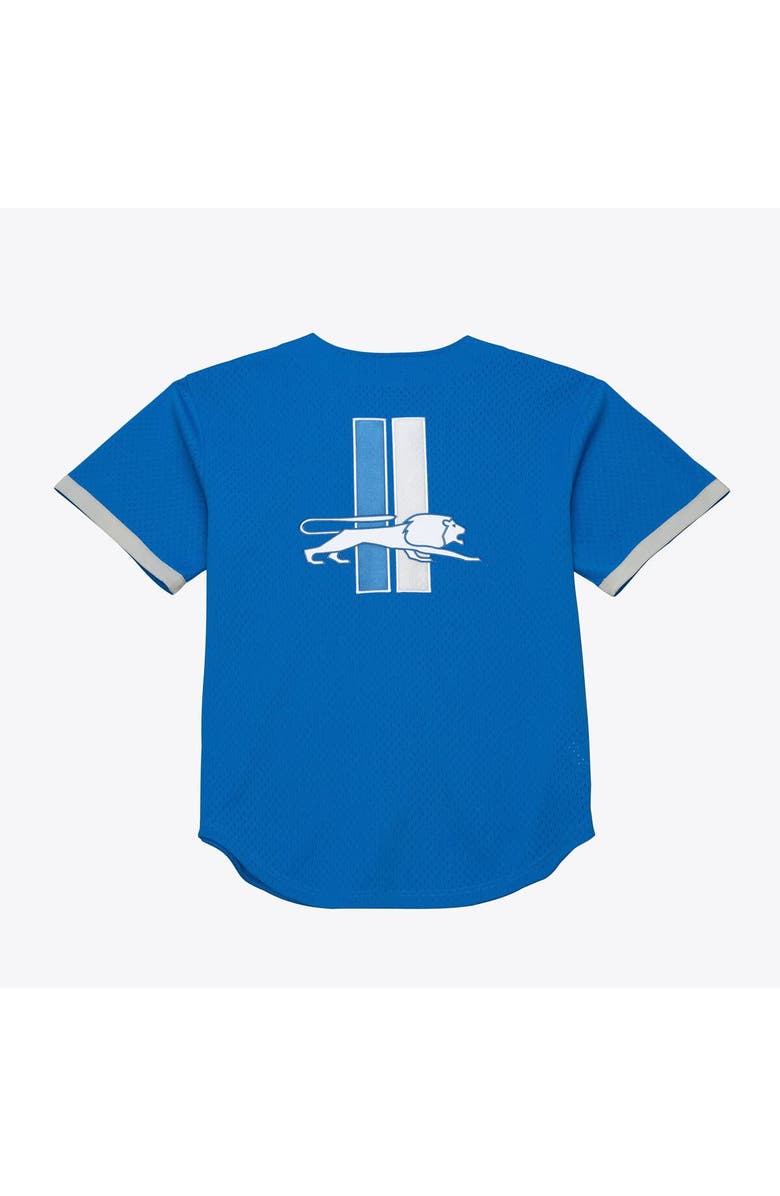 Mitchell & Ness Men's Mitchell & Ness  Blue Detroit Lions Head Coach Mesh Full-Button Fashion Jersey, Alternate, color, Blue