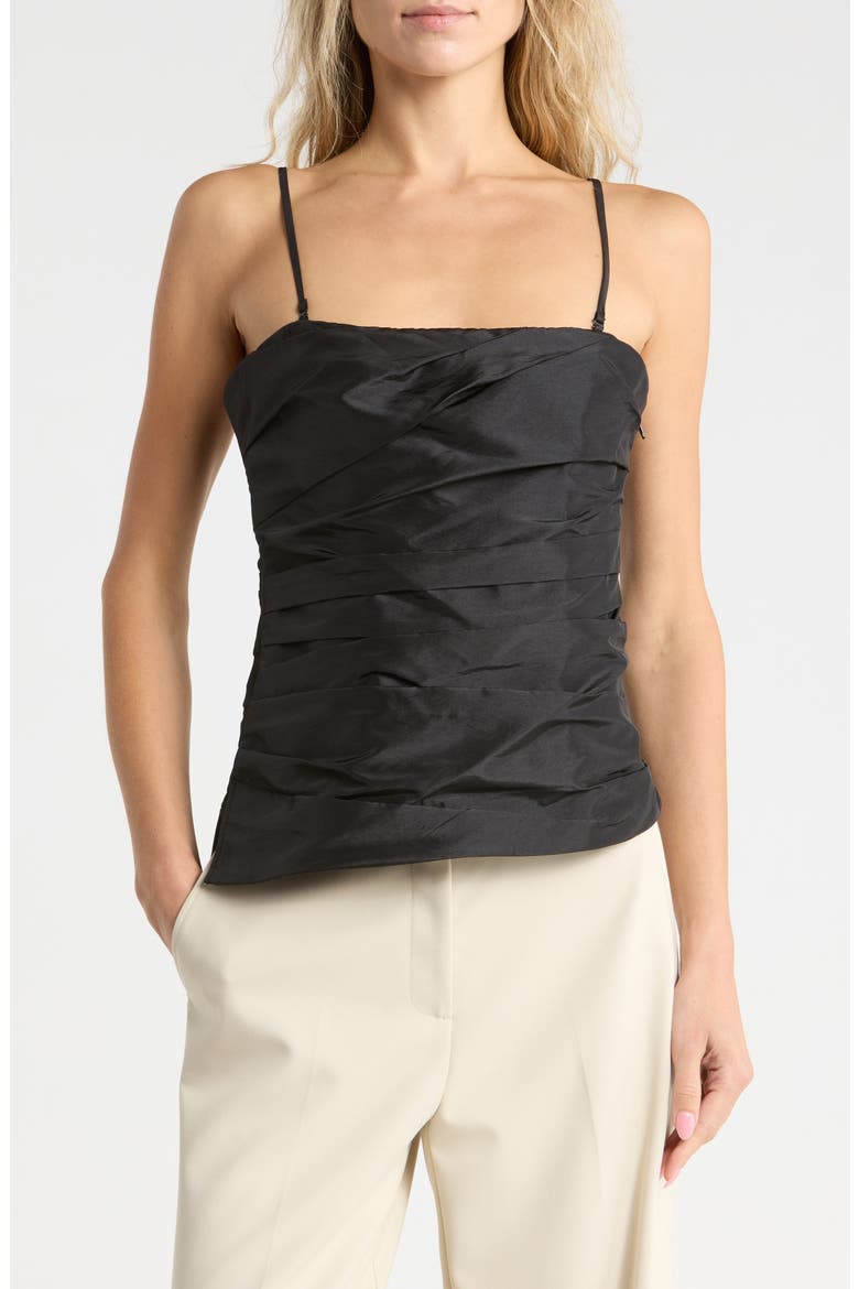 Emerson Ruched Bustier Top, Main, color, BLACK