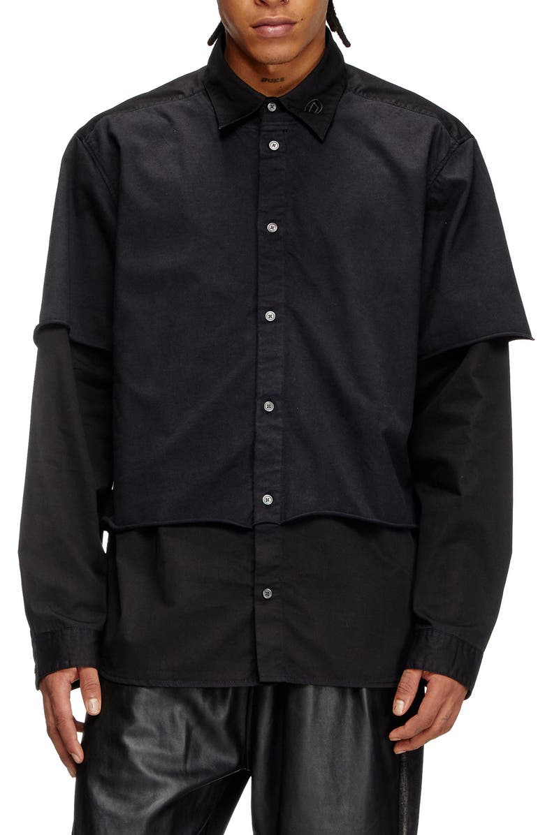 DIESEL<sup>®</sup> Gaston Button-Up Shirt, Main, color, Deep/ Black