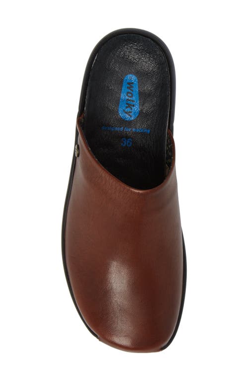 Wolky Go Clog In Cognac Leather