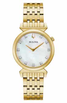 BULOVA Regatta Mother-of-Pearl & Diamond Bracelet Watch, 30mm