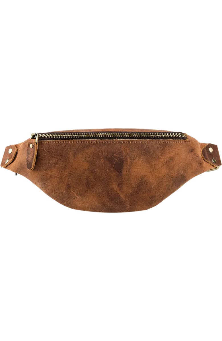STEEL HORSE LEATHER Wagner Leather Waist Bag | Full Grain Leather Fanny Pack, Alternate, color, Brown