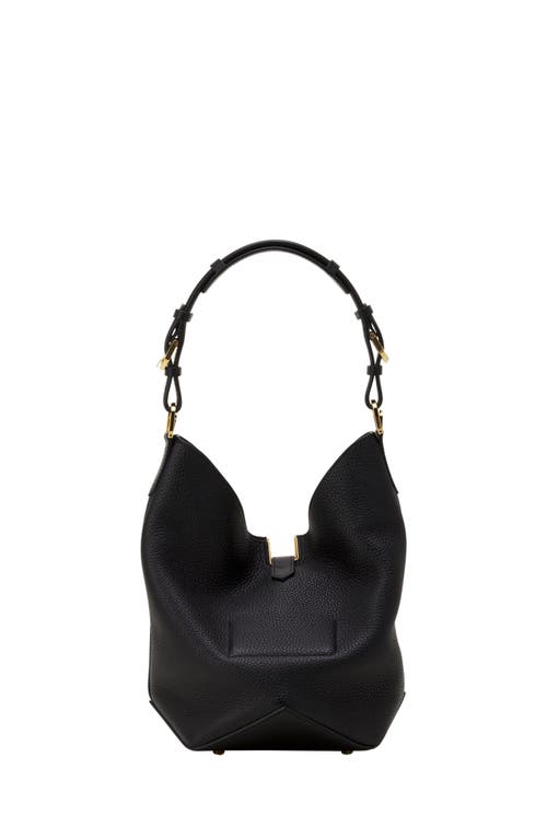 Lanvin Catch By Medium Leather Bucket Bag In Black