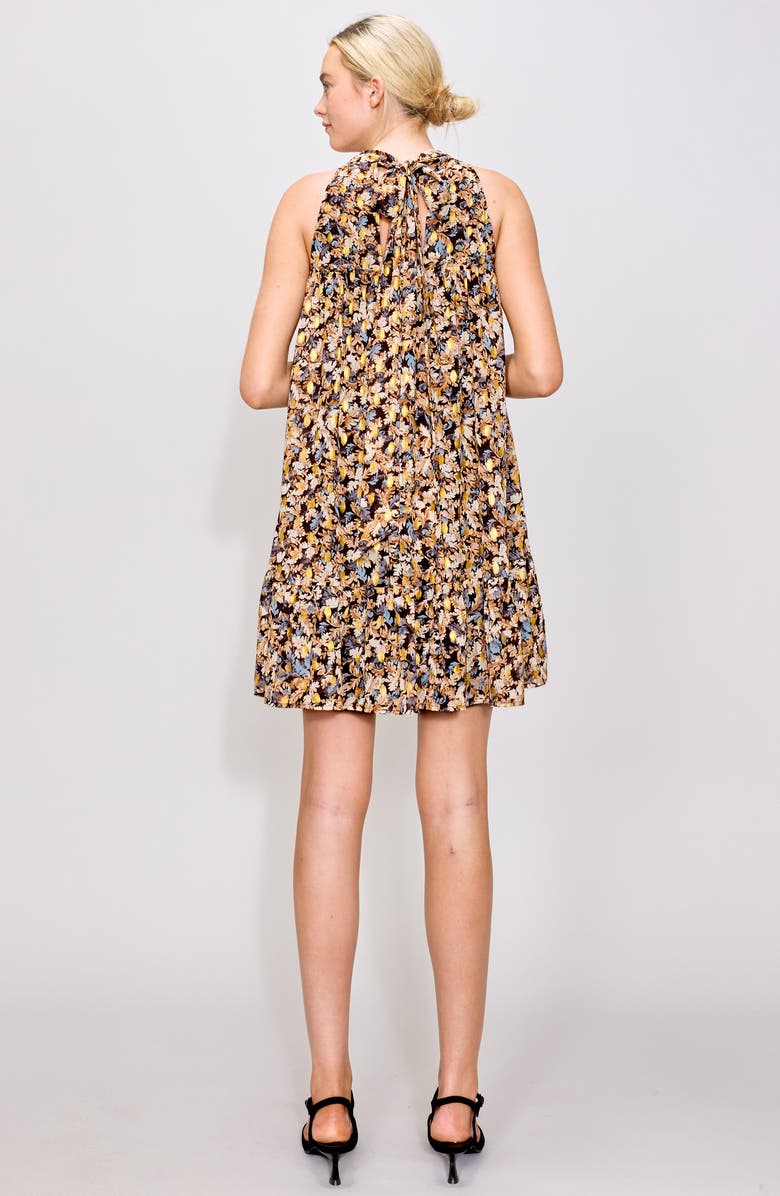 MELLODAY Mock Neck Sleeveless Trapeze Dress, Alternate, color,