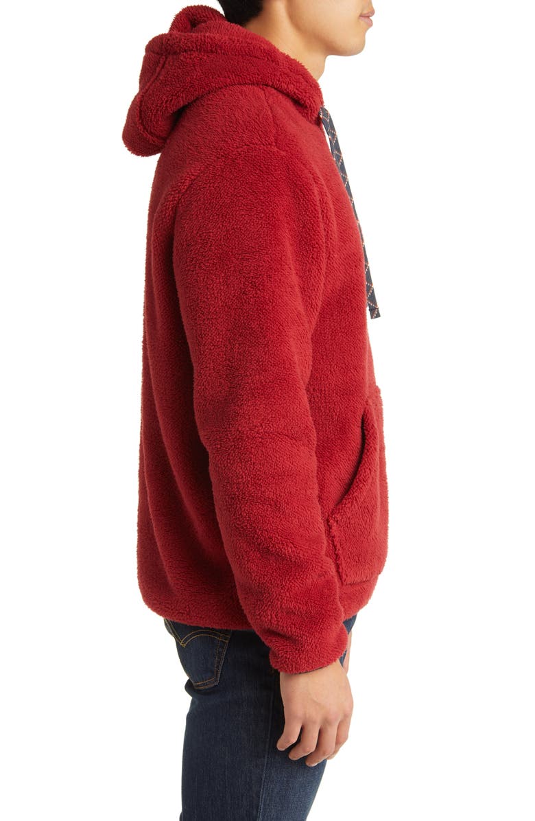 Faherty BFCM High Pile Fleece Hoodie, Alternate, color, Winter Berry