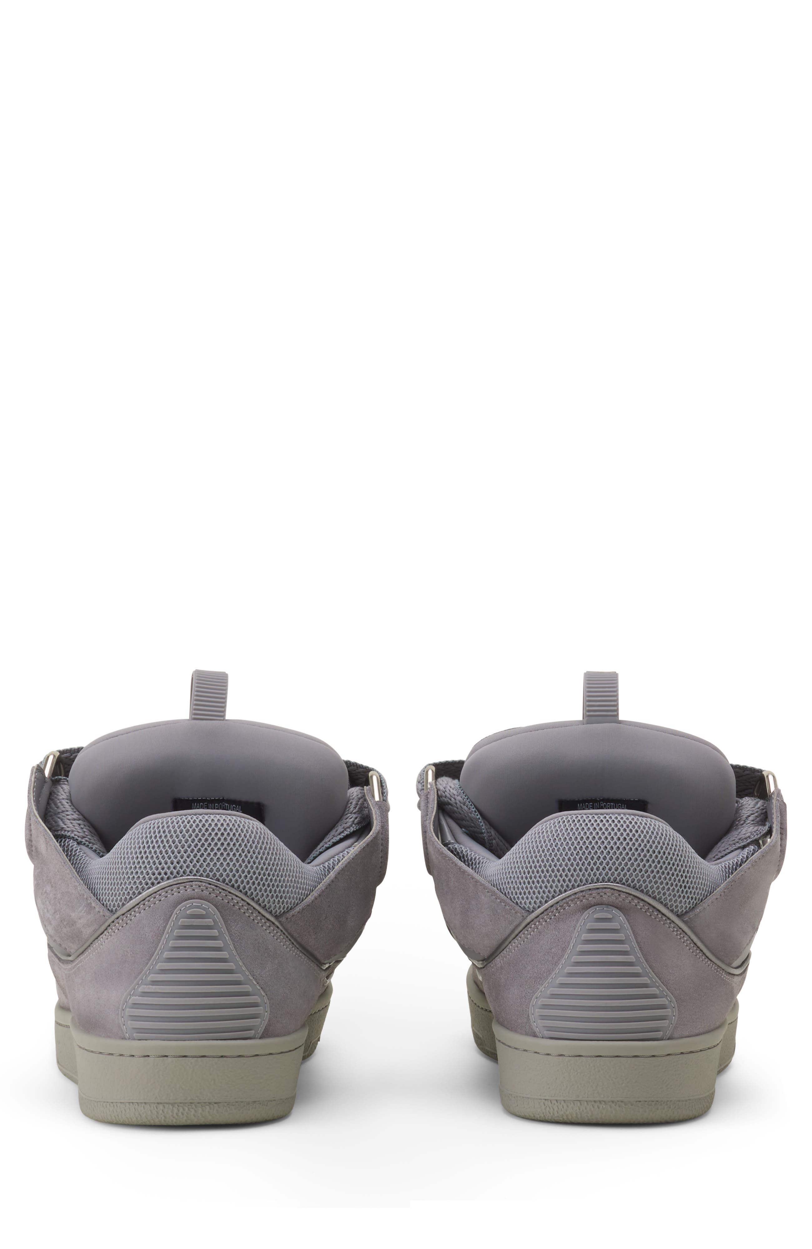 Lanvin Curb Monochrome Suede Sneakers, Alternate, color, Light Grey