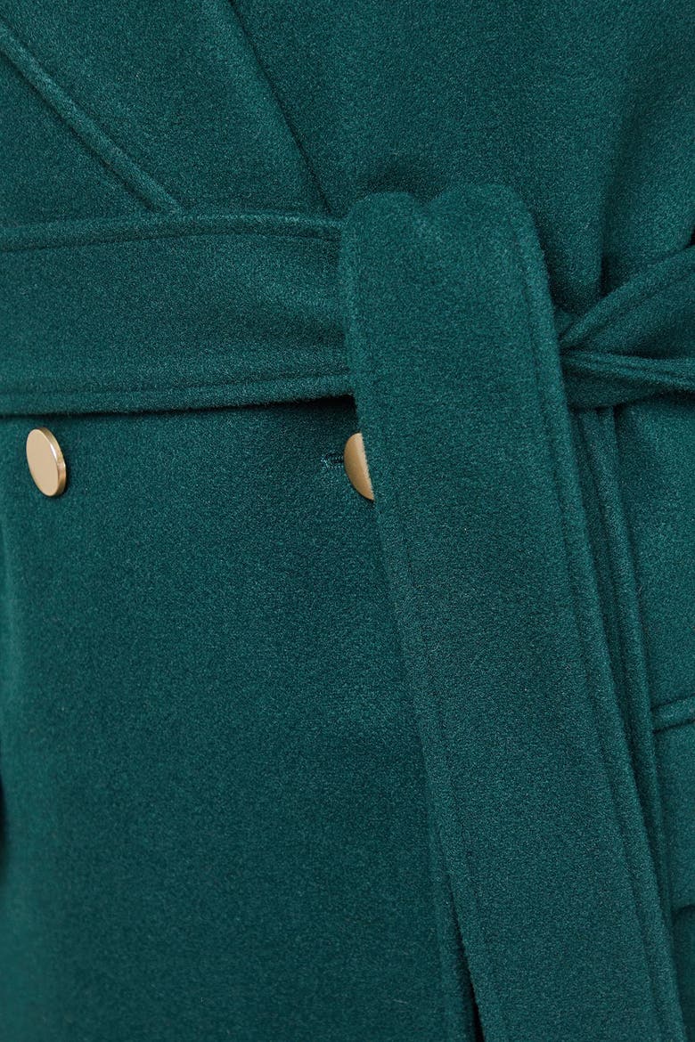 Tie Belt Detail Midi Coat, Alternate, color, Forest