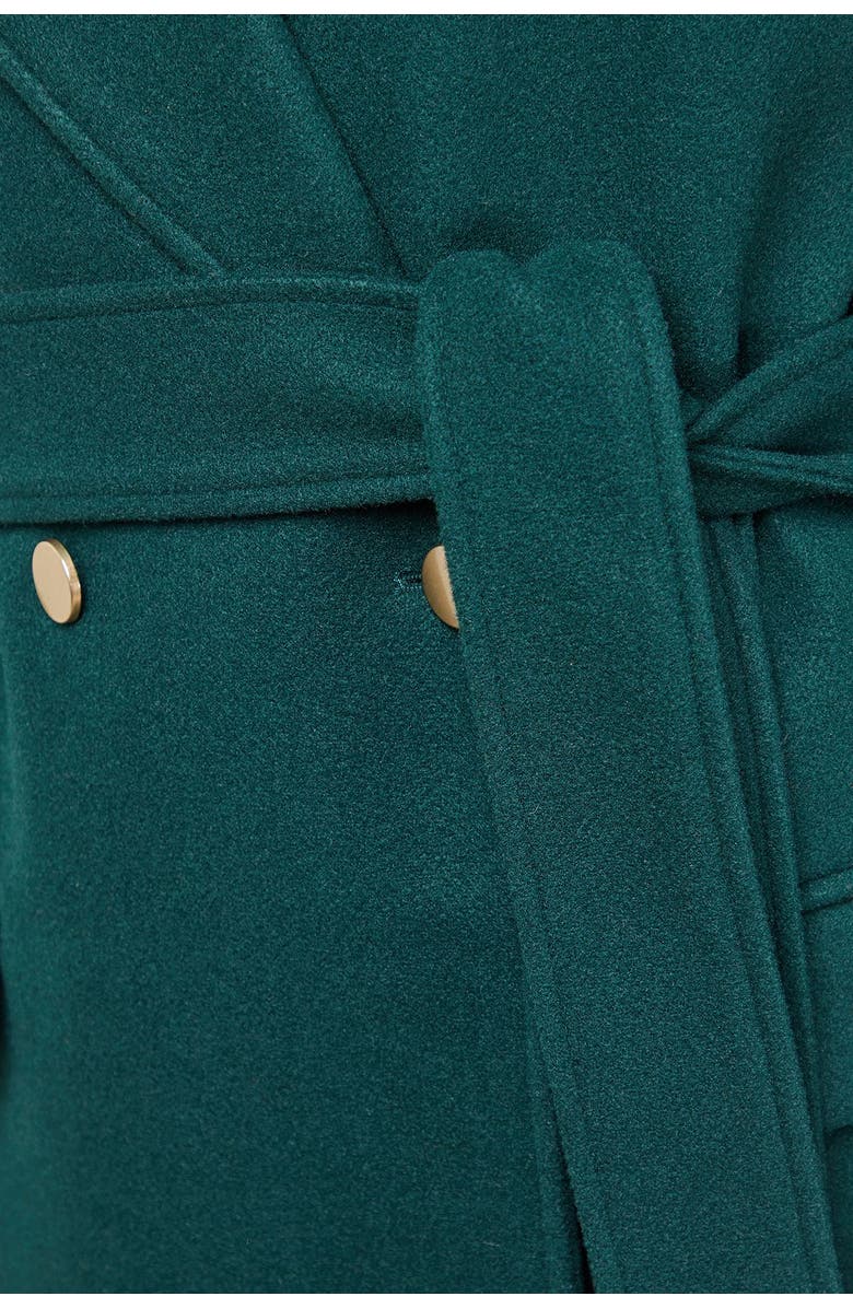 Oasis Tie Belt Detail Midi Coat, Alternate, color, Forest