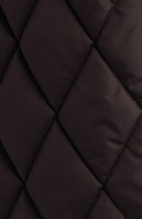Michael Kors Faux Shearling Lined Quilted Hooded Coat