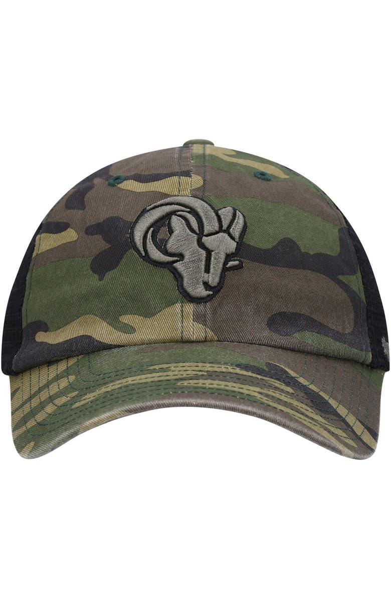 '47 Men's '47 Camo Los Angeles Rams Branson Clean Up Trucker Hat, Alternate, color,