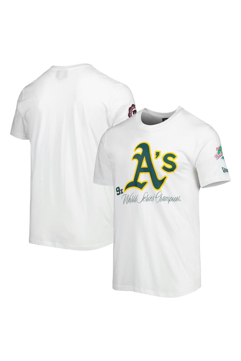 Men's New Era White Oakland Athletics Historical Championship T-Shirt, Alternate, color, White
