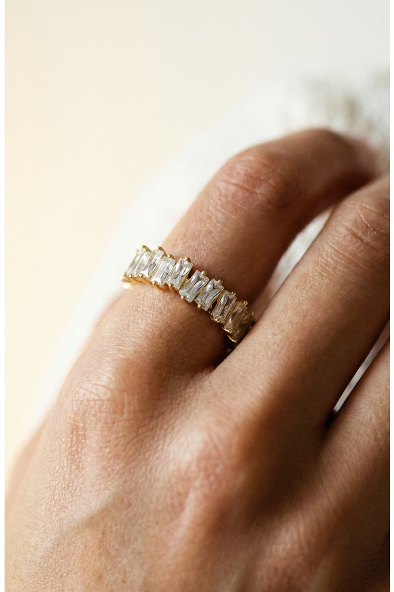 Cubic Zirconia Baguette Band Ring, Alternate, color, GOLD