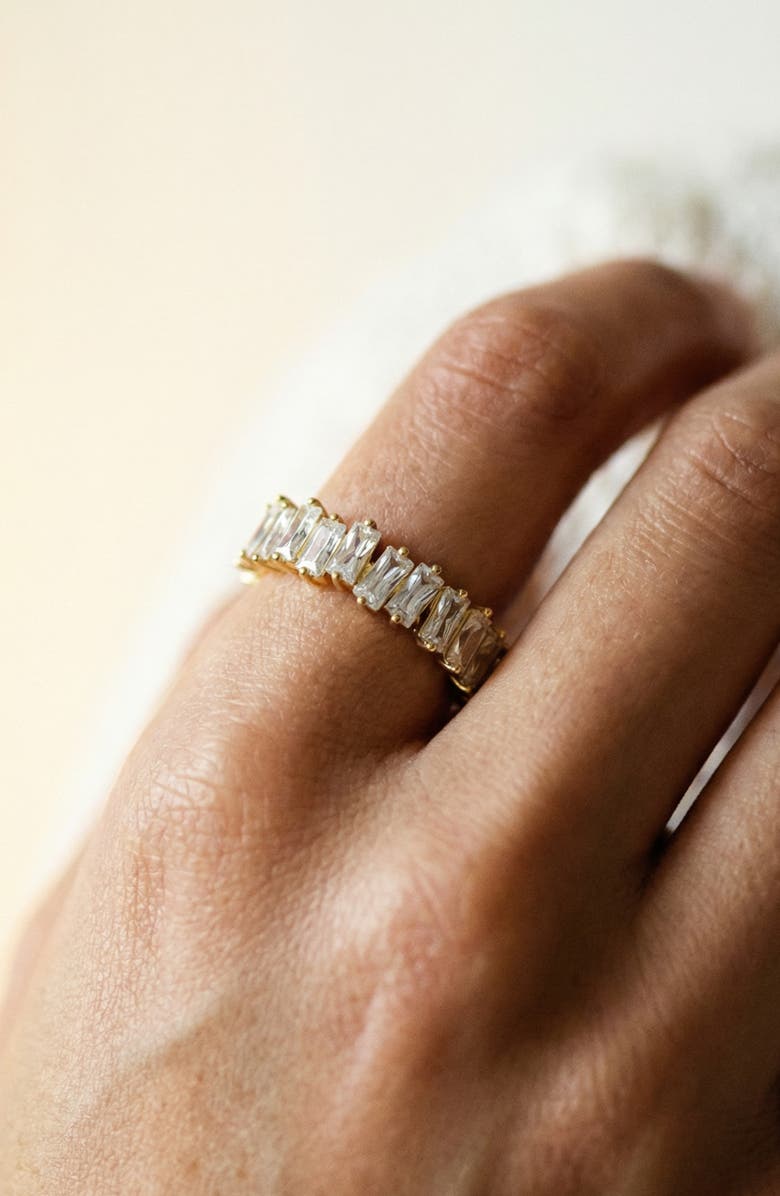ARGENTO VIVO Cubic Zirconia Baguette Band Ring, Alternate, color, Gold