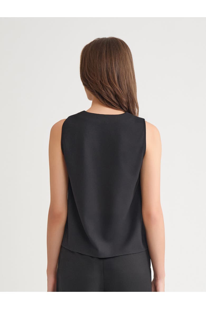 V Neck Pima Cotton Tank, Alternate, color, Black
