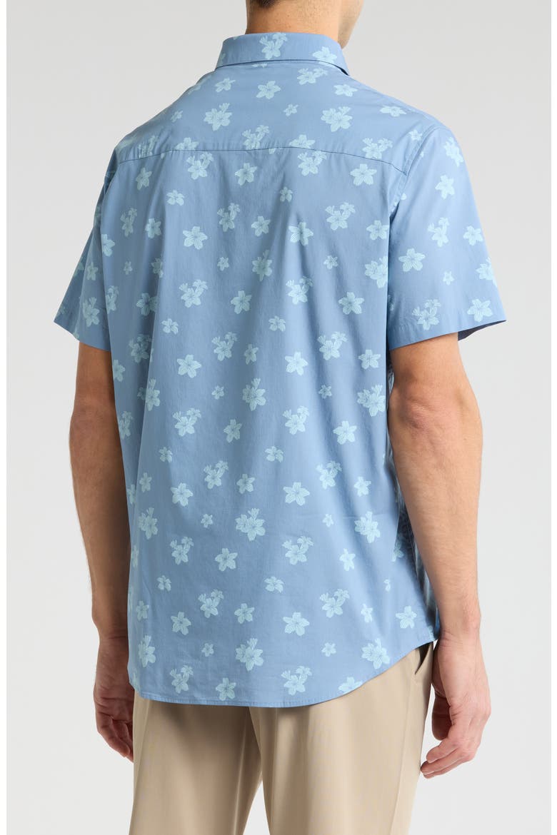 Dine and Drive Short Sleeve Button-Up Shirt, Alternate, color, HEATHER QUIET HARBOR