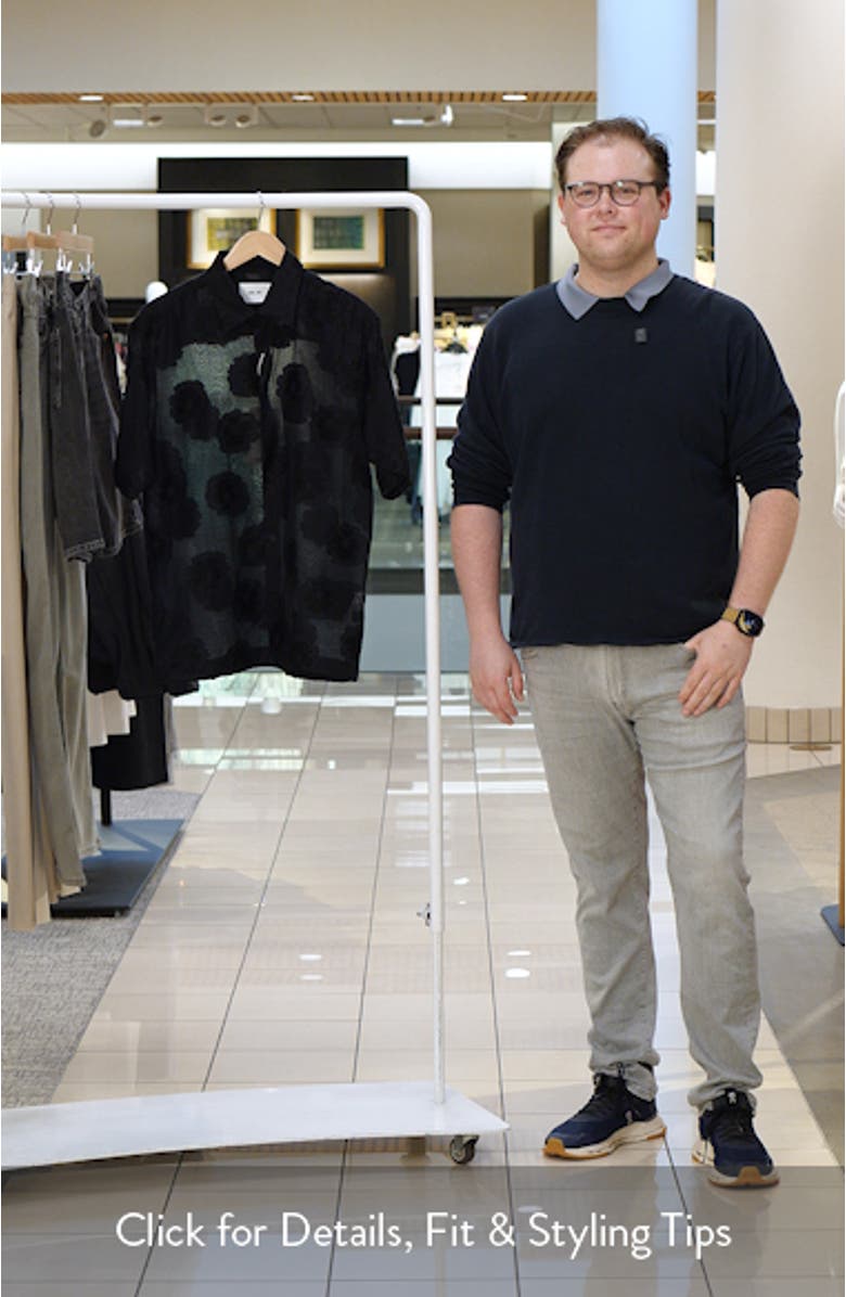 Freddy 50045 Embroidered Floral Short Sleeve Cotton Blend Button-Up Shirt, sales video thumbnail