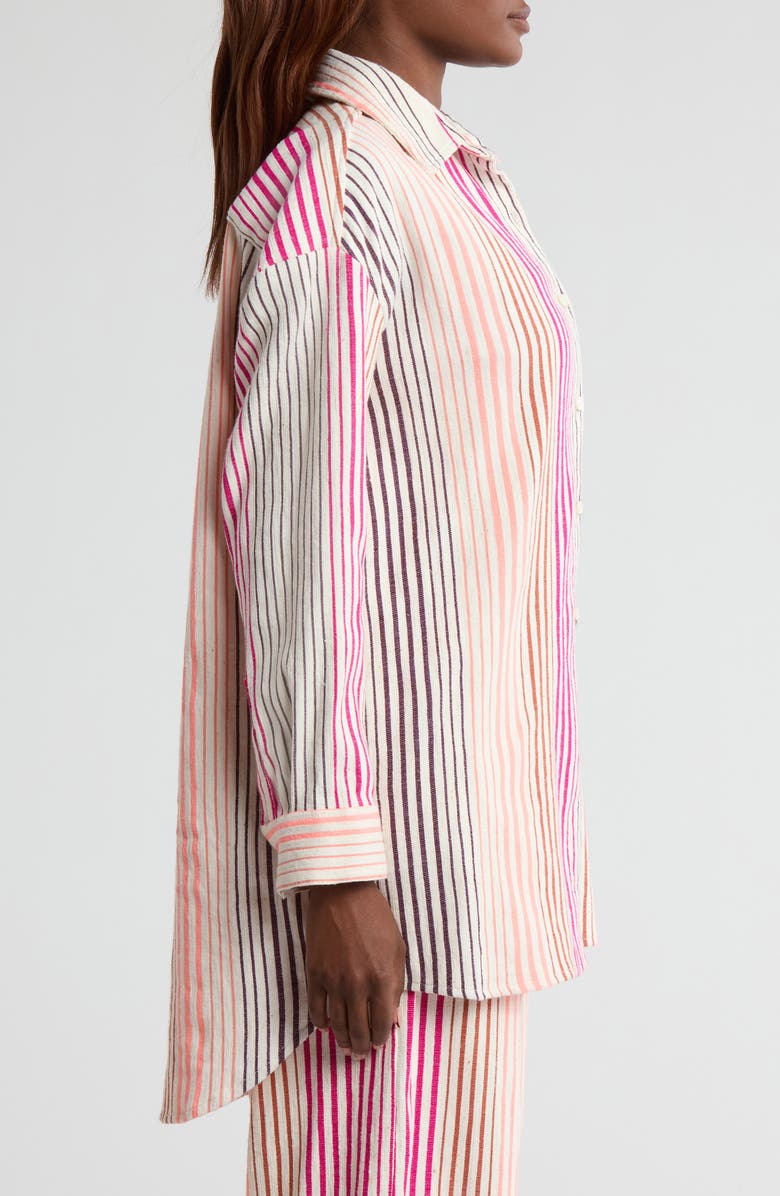 lemlem Mariam Button-Up Shirt, Alternate, color, Enjori Plum