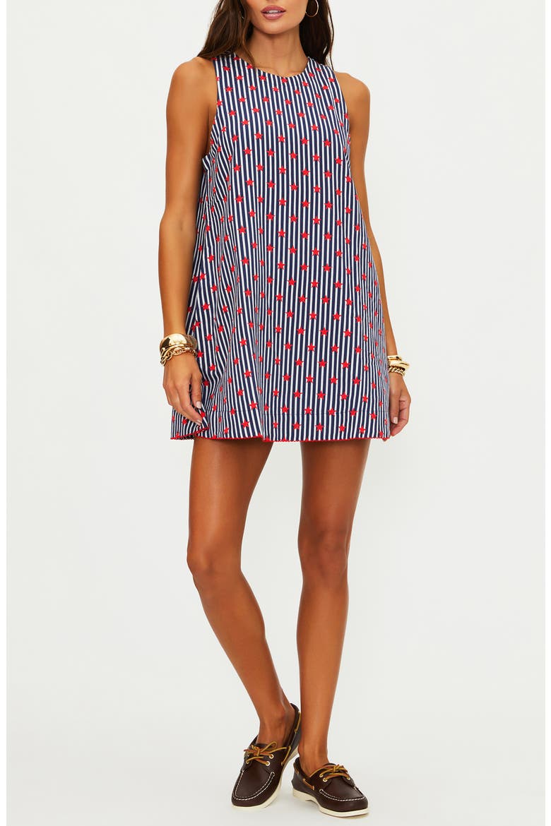 Caprina Cotton & Linen Cover-Up Mindress, Main, color, STAR SPANGLED SEAS