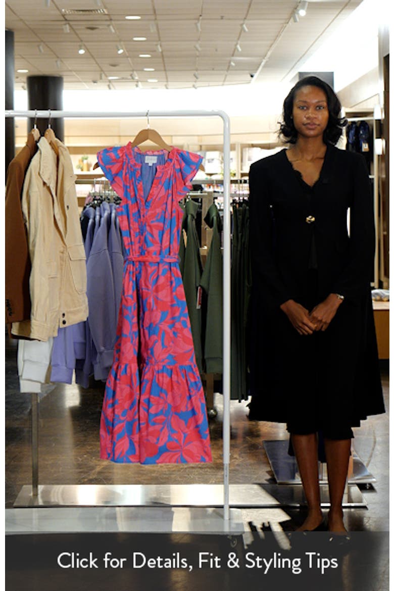 Floral Print Tie Waist Midi Dress video