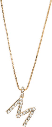 Crystal Initial Pendant Necklace