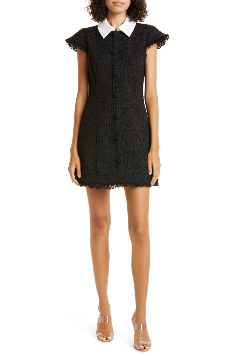 Riello Tweed Dress, Alternate, color, BLACK