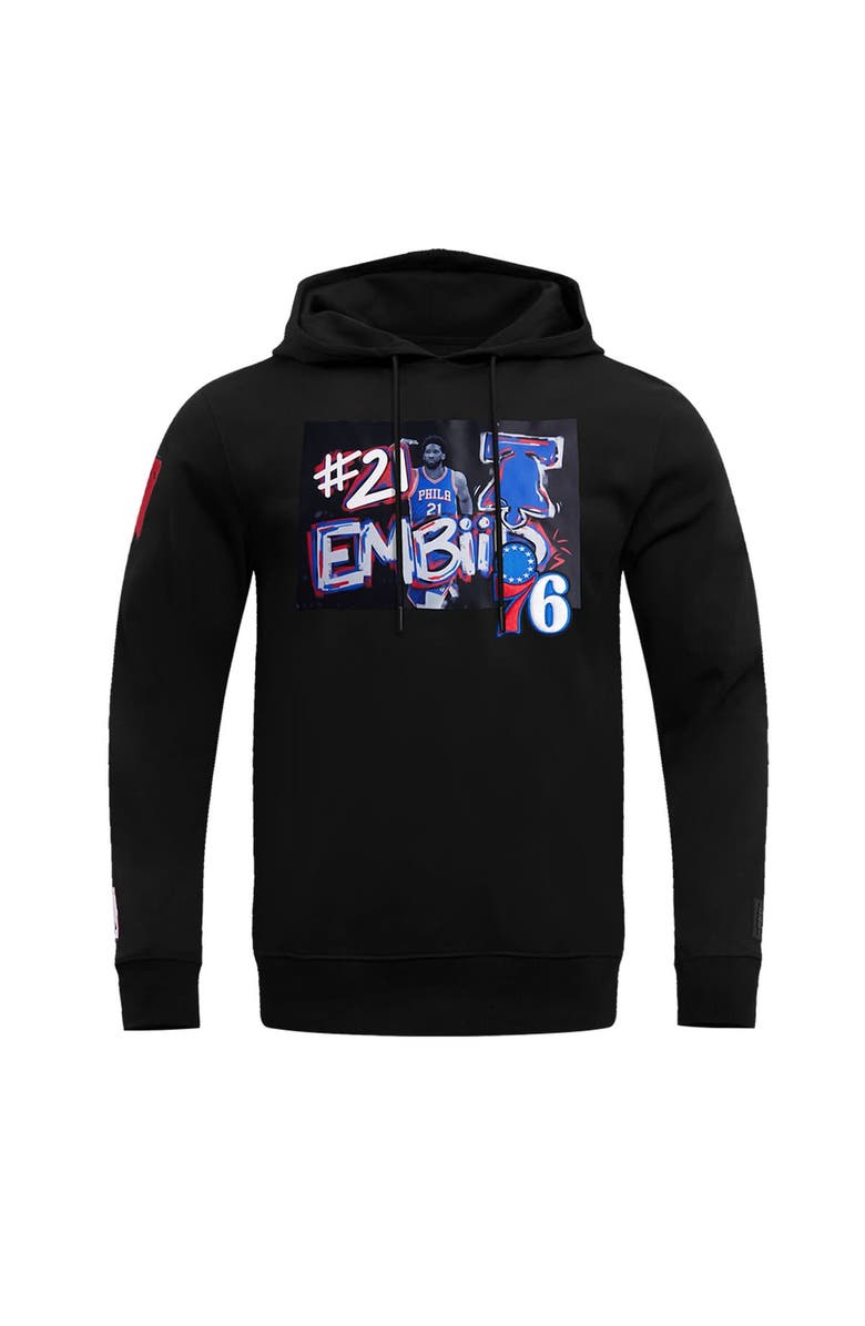 PRO STANDARD Men's Pro Standard Joel Embiid Black Philadelphia 76ers Player Yearbook Pullover Hoodie, Alternate, color, 