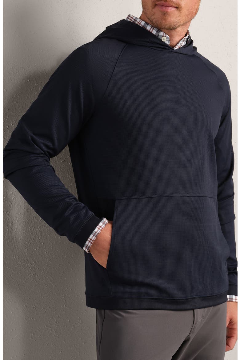Waffle Tech Hoodie, Main, color, TRUE NAVY