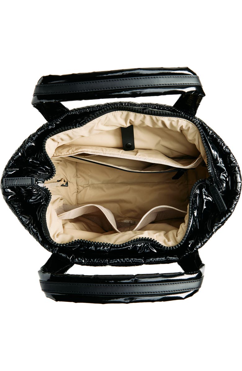 VeeCollective Medium Porter Water Repellent Quilted Recycled Nylon Tote, Alternate, color, Black Vinyl