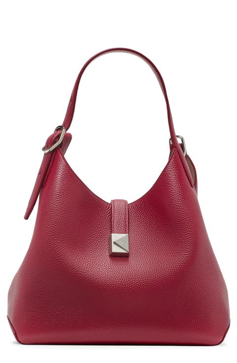 deco pebbled leather shoulder bag