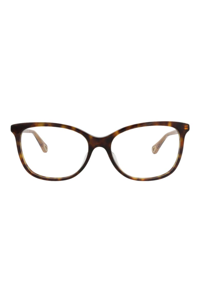 54mm Round Optical Glasses, Main, color, HAVANA BROWN TRANSPARENT