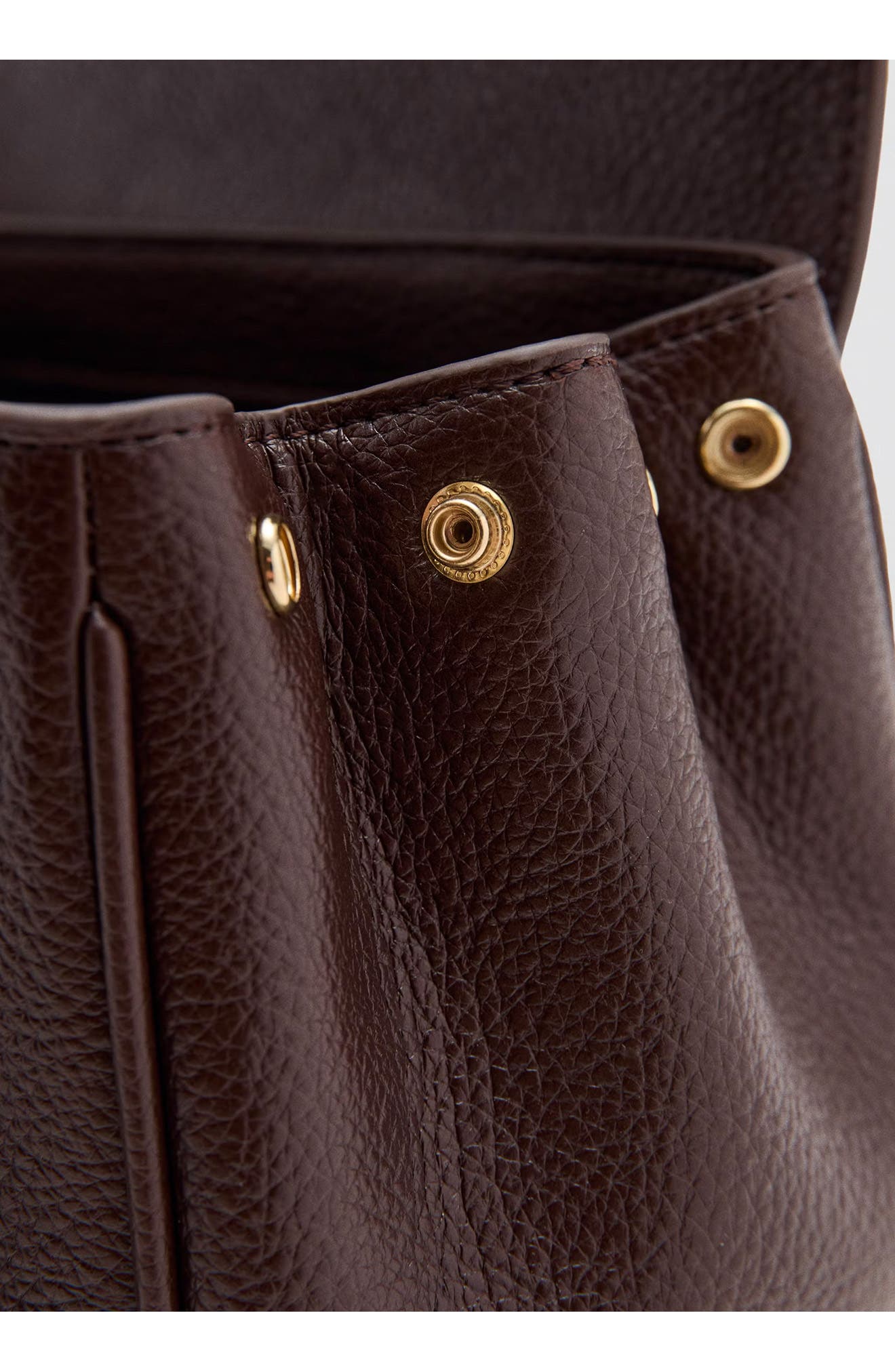 MANGO Medium City Faux Leather Flap Satchel, Alternate, color, Chocolate