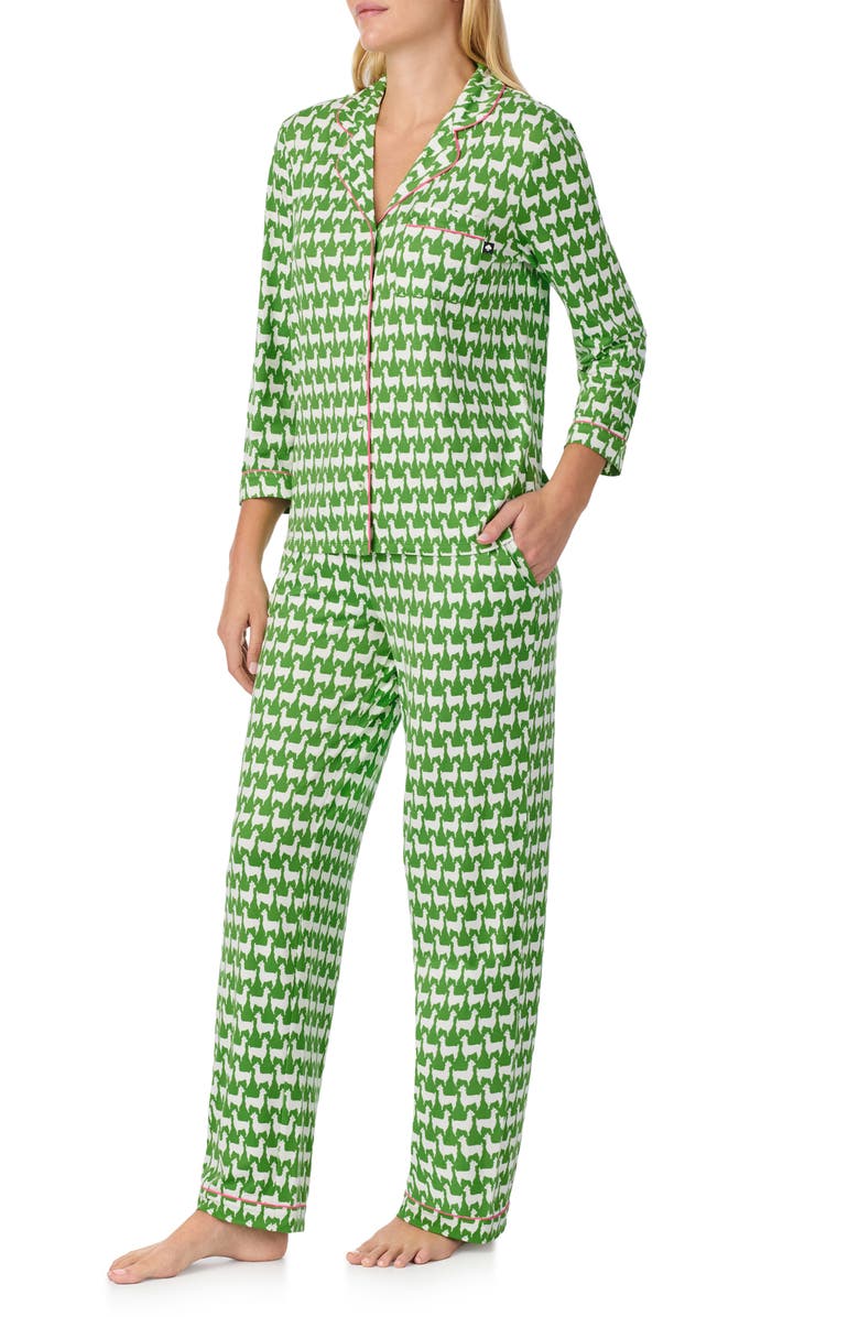Kate Spade New York print pajamas, Alternate, color, Green Print