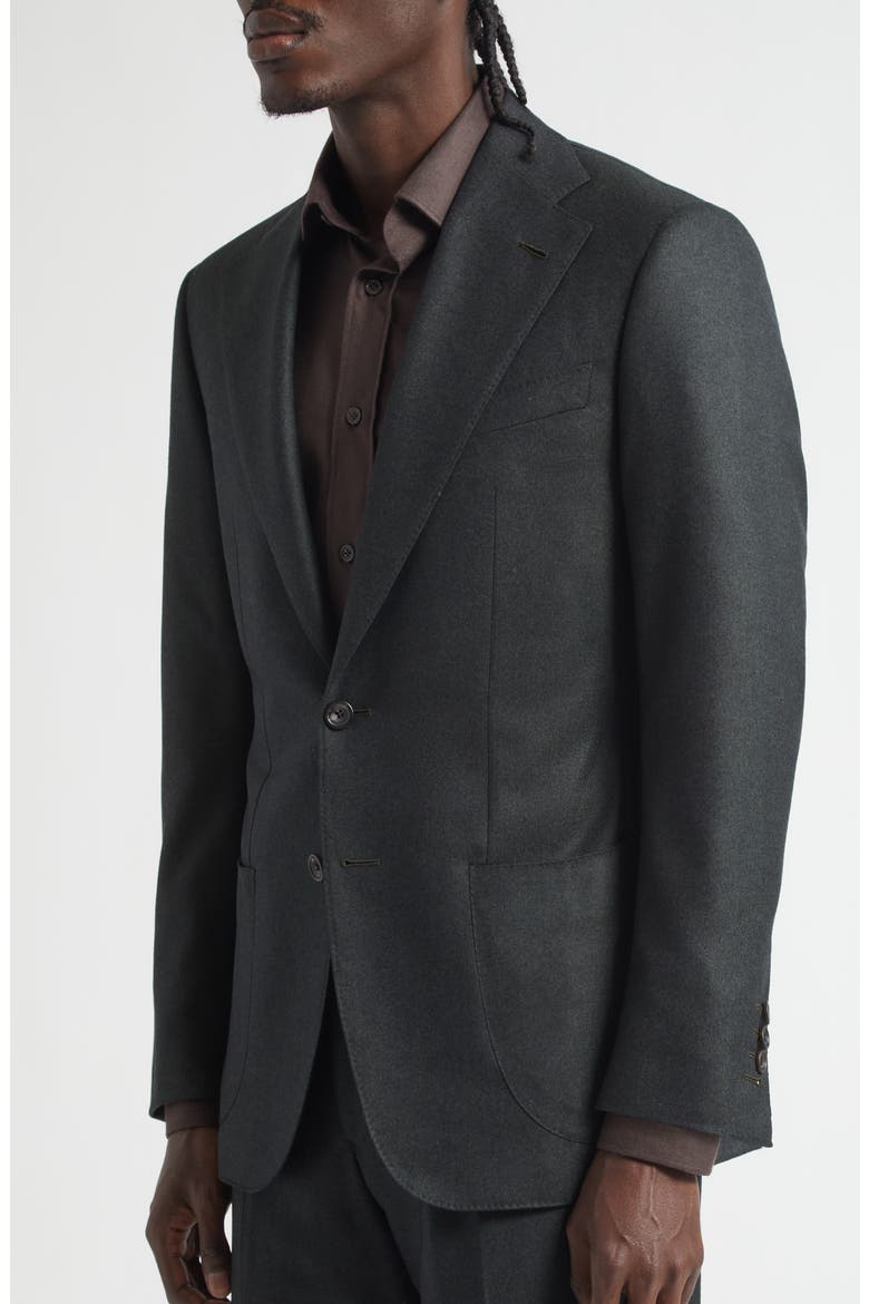Structured Wide Lapel Wool Suit, Alternate, color, CHARCOAL GREEN