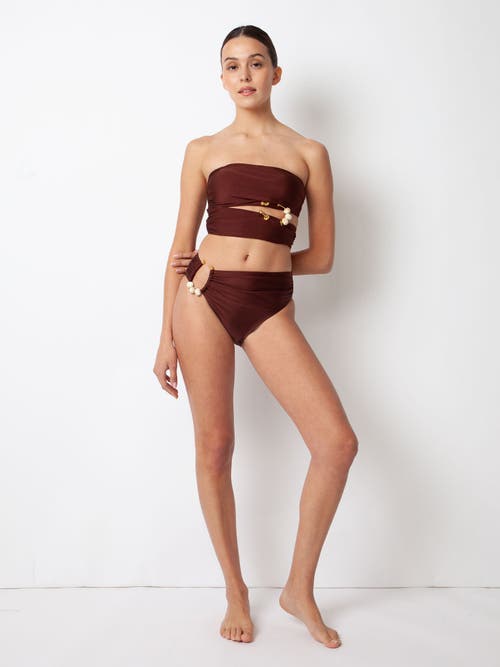 Villa Fresca Amara Bikini Swim Bottoms In Chocolate