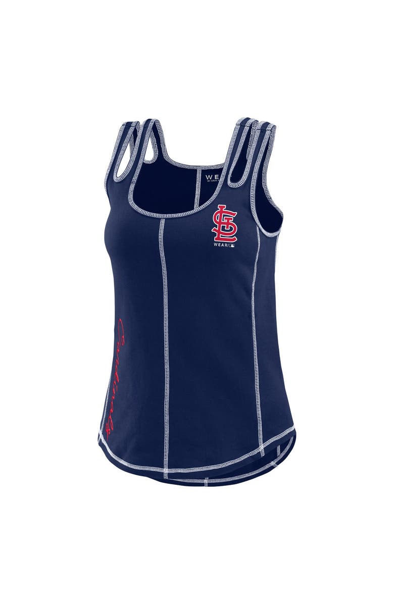 WEAR by Erin Andrews Women's WEAR by Erin Andrews Navy St. Louis Cardinals Contrast Stitch Tank Top, Alternate, color, Navy
