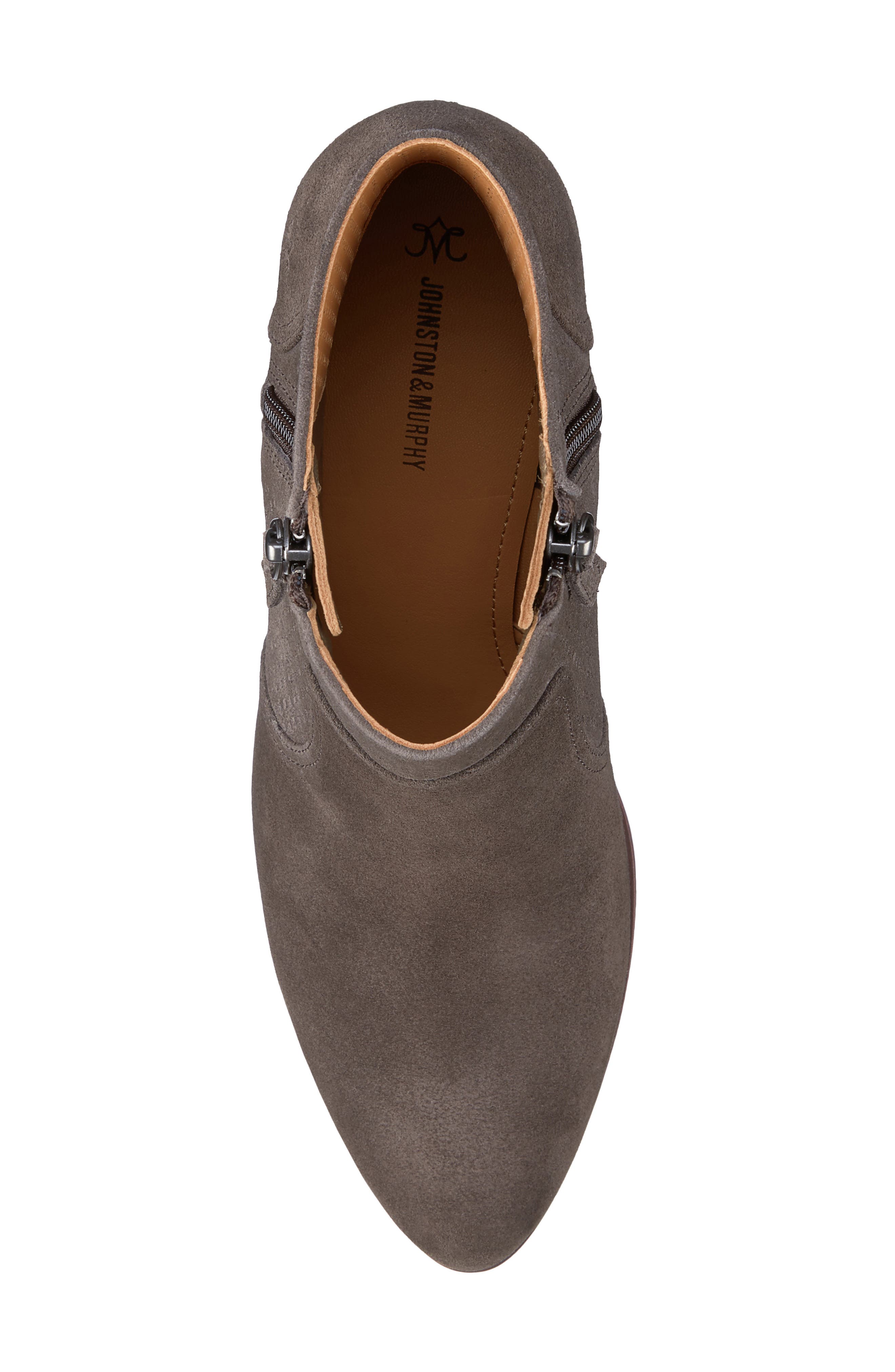 Johnston & Murphy Trista Bootie, Alternate, color, Dark Gray Suede