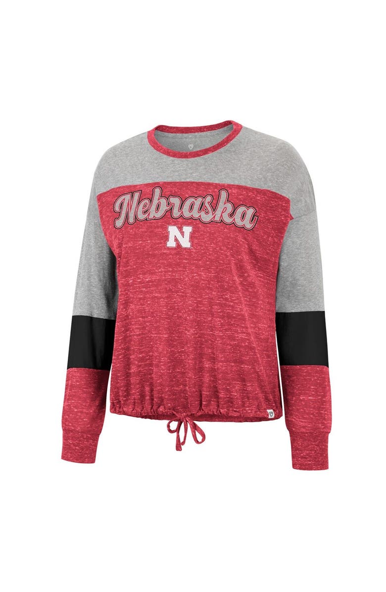COLOSSEUM Women's Colosseum Scarlet Nebraska Huskers Joanna Tie Front Long Sleeve T-Shirt, Alternate, color, 