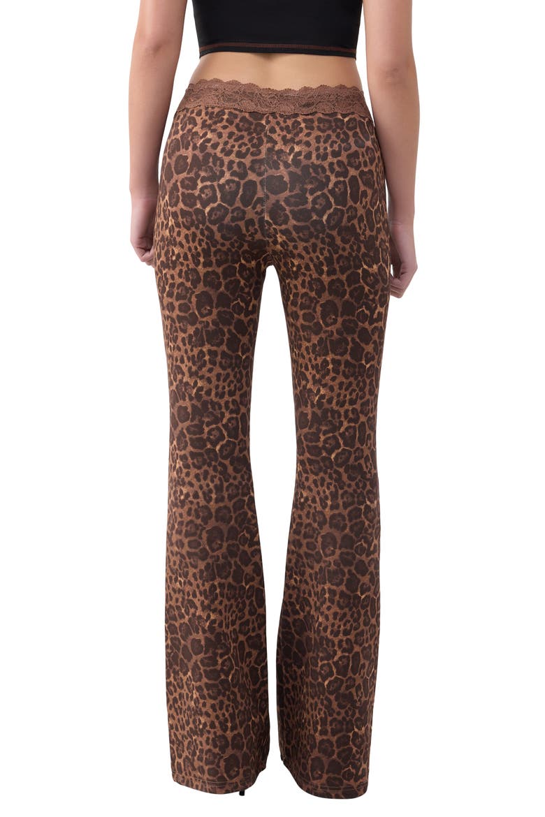 Crystal Lace Waist Bootcut Pants, Alternate, color, LEOPARD