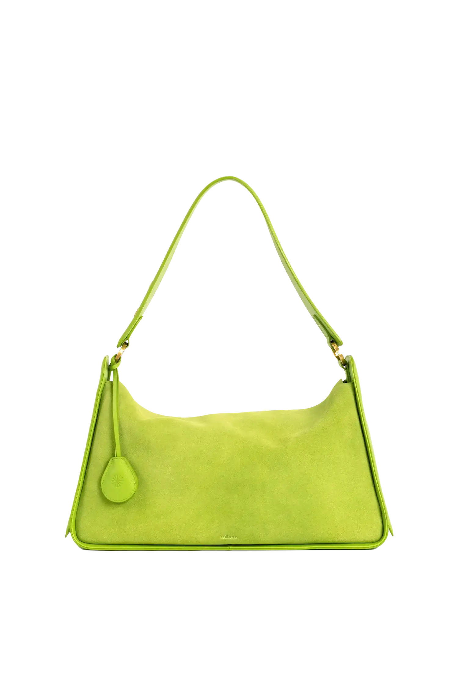 10AM Maxi Leather Shoulder Bag, Alternate, color, Lemon Green
