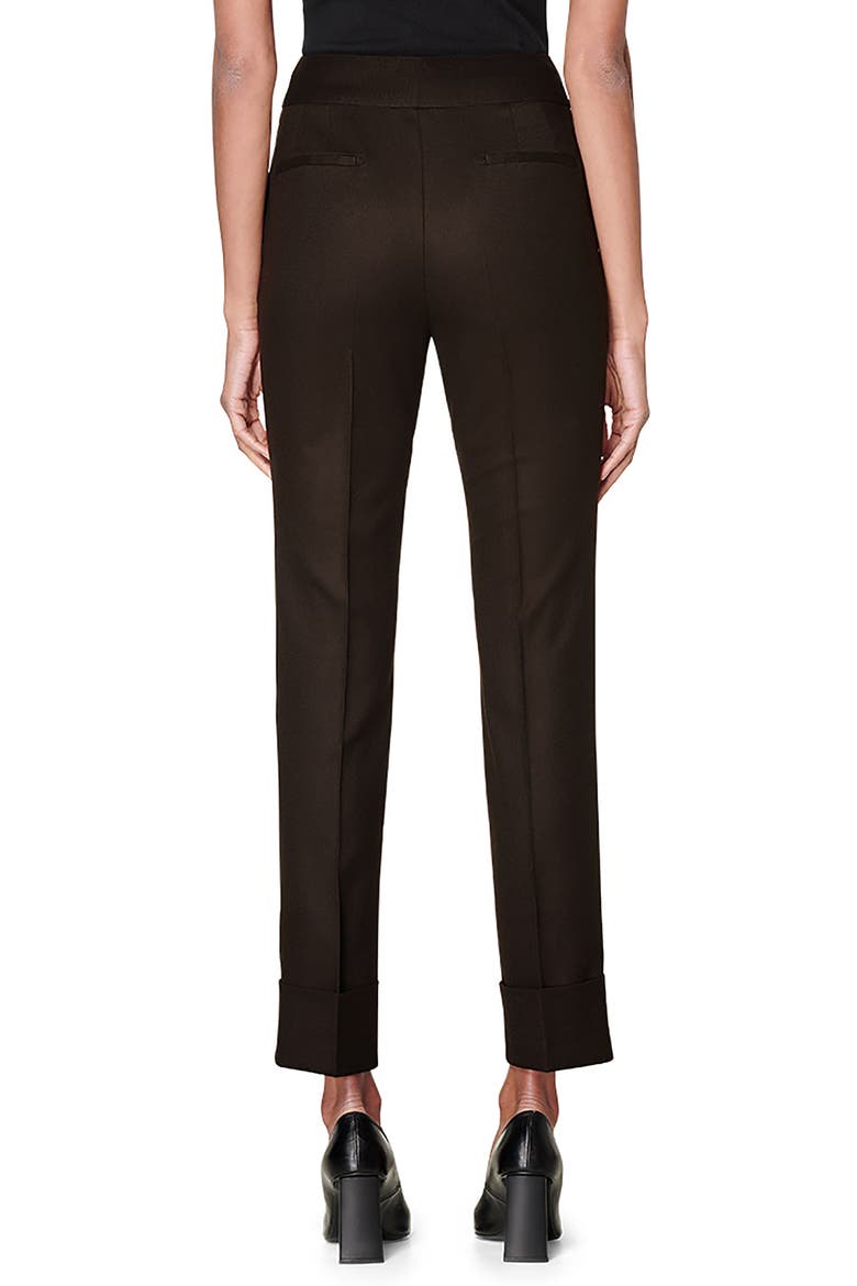 Lane Pintucked Ankle Cuff Wool Trousers, Alternate, color, CHOCOLATE