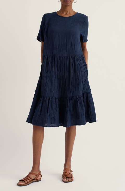 Pebble Comb Organic Cotton Double Gauze Dress