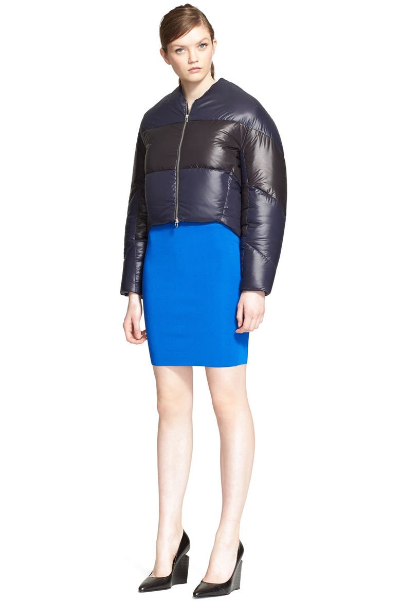 T by Alexander Wang Water-Repellent Crop Nylon Down Jacket, Alternate, color, INK