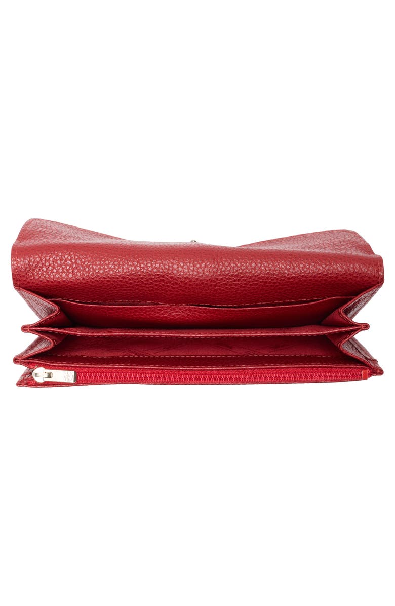 Longchamp Buckle Leather Wallet, Alternate, color, Vermillion