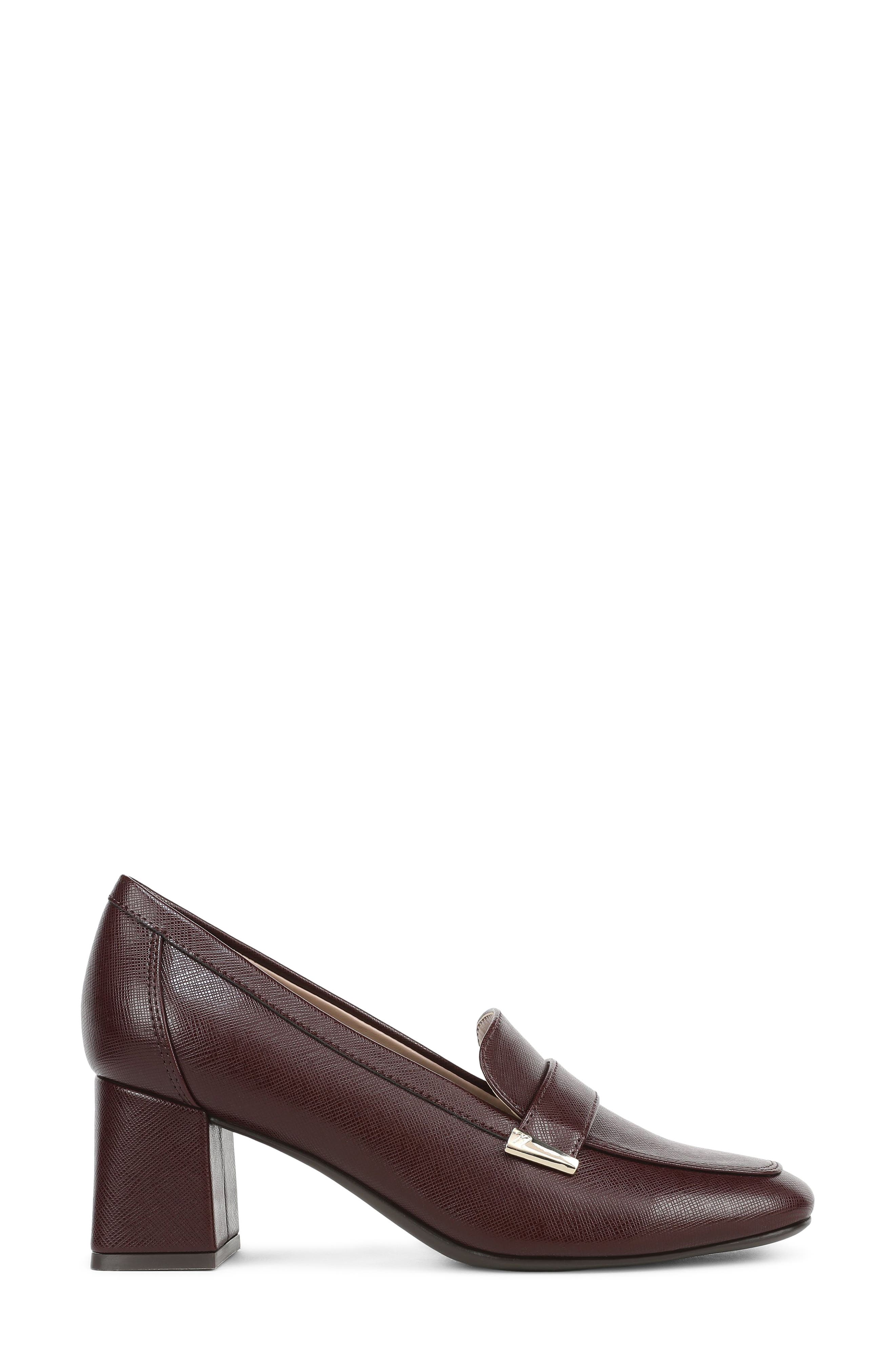 Davi Faux Leather Loafer Pump, Alternate, color, MERLOT RED FAUX LEATHER