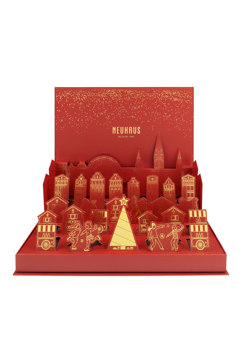 Winter Wonderland Pop-Up Chocolate Advent Calendar, Main, color, RED
