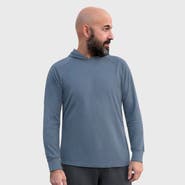 City Threads USA-Made Mens 100% Cotton Midweight Long Sleeve Hooded T-Shirt with Cuffed Sleeves