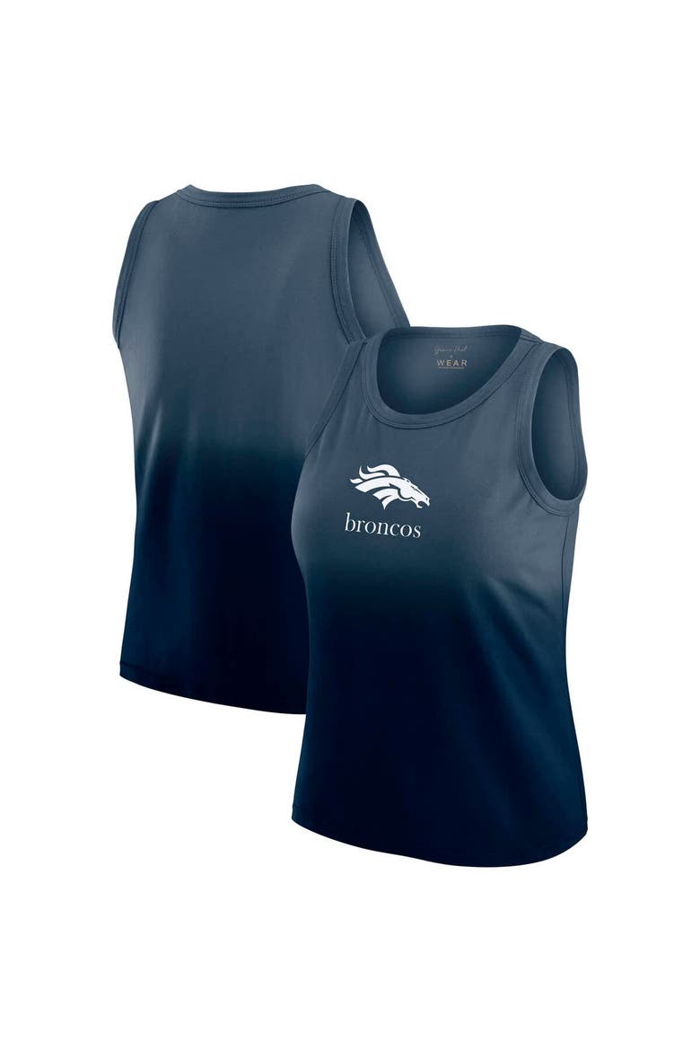 Women's WEAR by Erin Andrews x Gracie Hunt Navy Denver Broncos Ombre Tank Top, Main, color, Navy