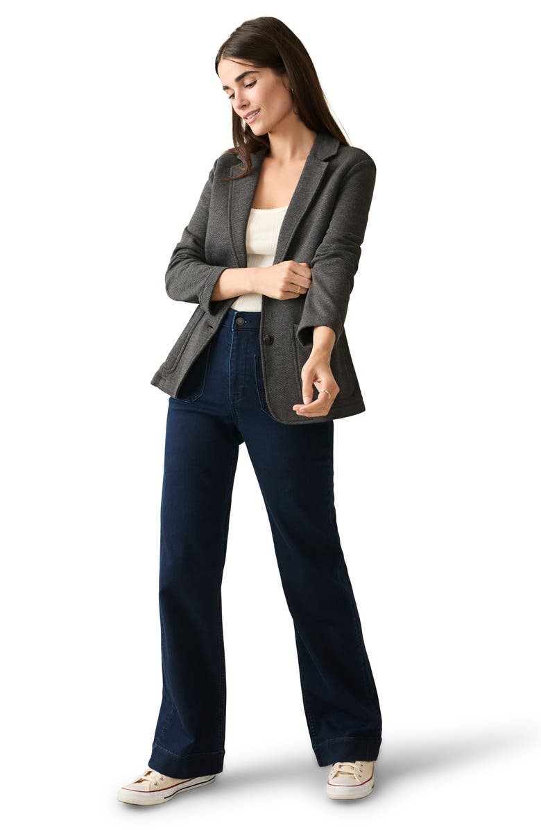 Faherty Inlet Cotton Blend Knit Blazer, Alternate, color, Black Sky