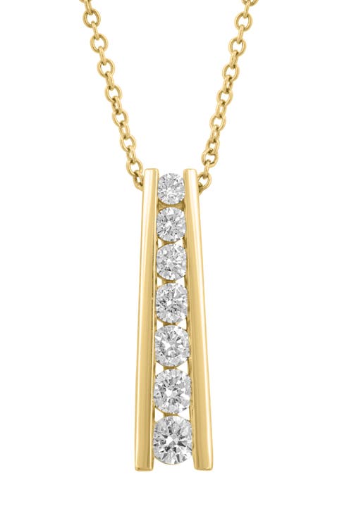 14K Yellow Gold Golden Glow Diamond Bar Pendant