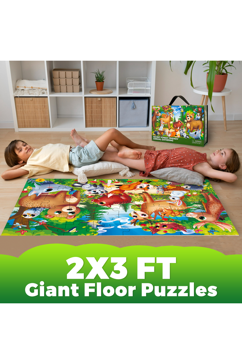Giant Floor Kids Jigsaw Puzzles - Interactive Learning and Play, Alternate, color, Forest